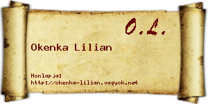 Okenka Lilian névjegykártya