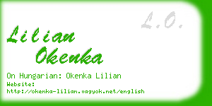 lilian okenka business card